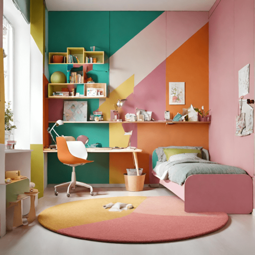Phòng ngủ phong cách color block